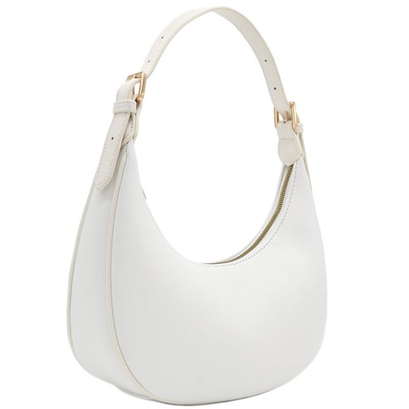 Elegant Crescent Shoulder Bag Underarm Purse White <3 - Picture 2 of 7